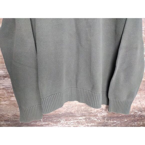 Vintage Eddie Bauer Sweater Size XL Green 1/4 Button Up Knit Combed Cotton USA - Picture 7 of 9